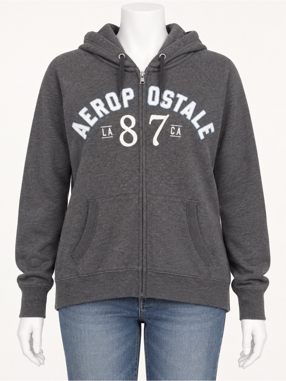 Aeropostale Gray Varsity 87 Full-Zip Hoodie Women’s XXL